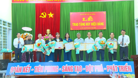 ĐẢNG ỦY AN HÒA: TRAO HUY HIỆU ĐẢNG ĐỢT 7/11